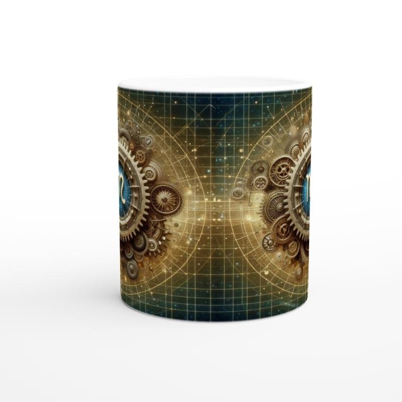 Başak Burcu Baskılı Kahve Kupası - Zamanın Çarkları Astroloji Mekanizması Vs3 - 2