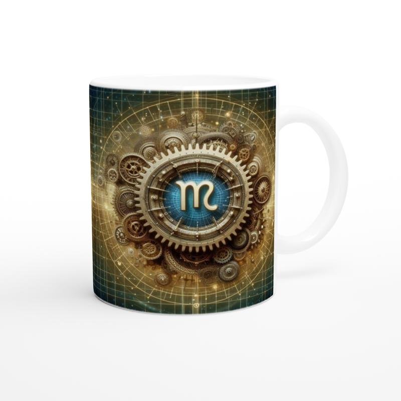 Başak Burcu Baskılı Kahve Kupası - Zamanın Çarkları Astroloji Mekanizması Vs3 - 3