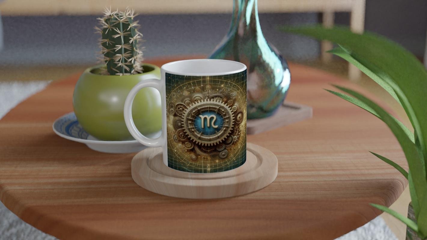 Başak Burcu Baskılı Kahve Kupası - Zamanın Çarkları Astroloji Mekanizması Vs3 - 4
