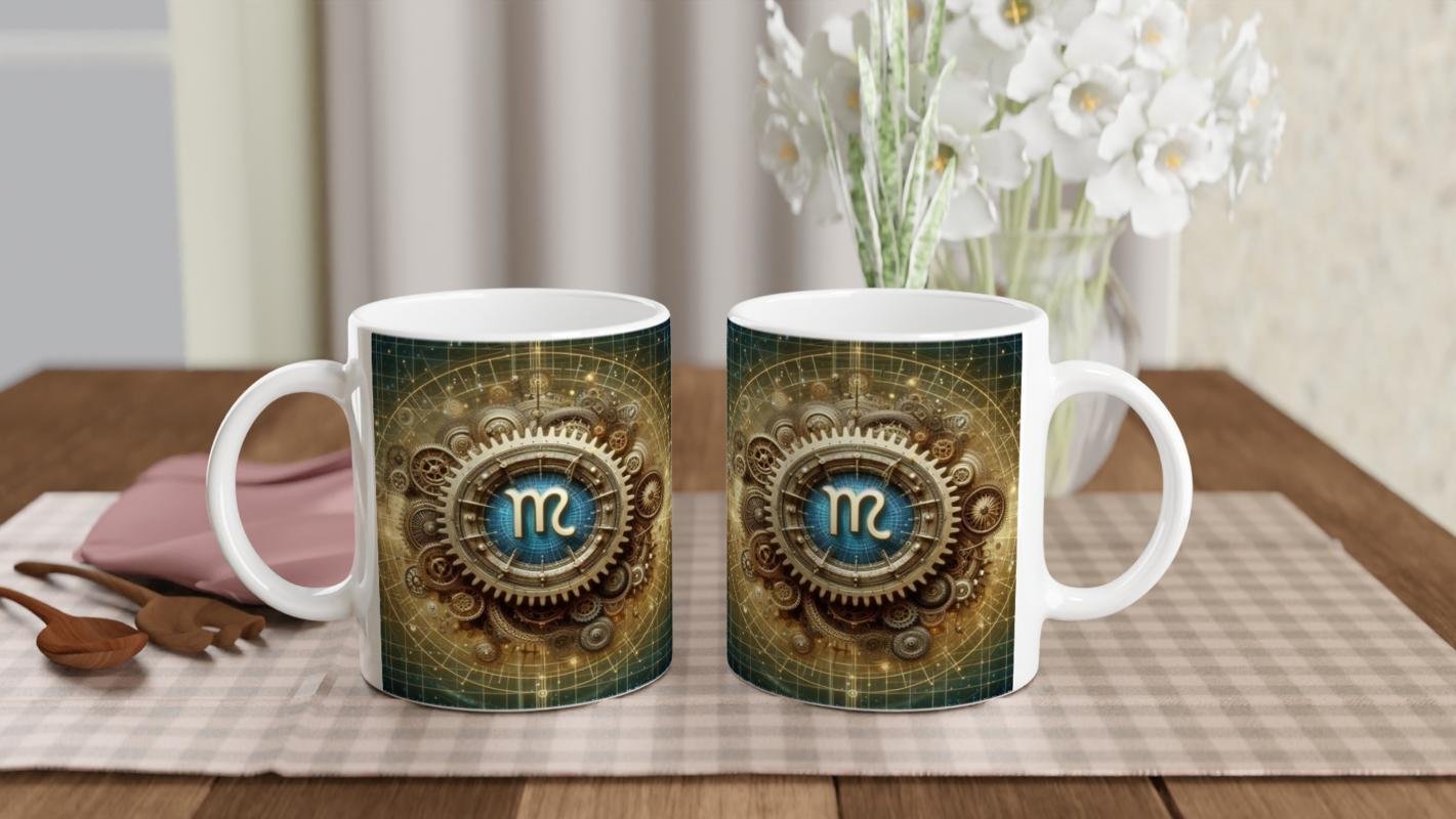 Başak Burcu Baskılı Kahve Kupası - Zamanın Çarkları Astroloji Mekanizması Vs3 - 5