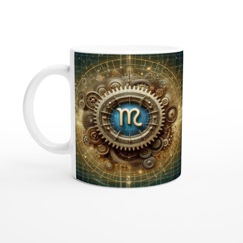 Başak Burcu Baskılı Kahve Kupası - Zamanın Çarkları Astroloji Mekanizması Vs3