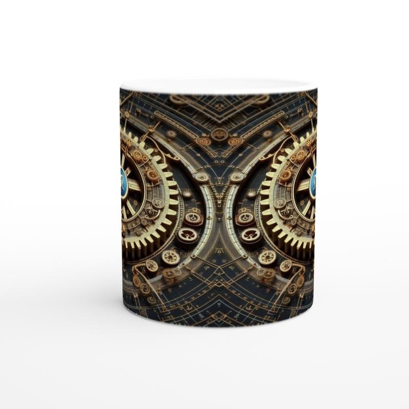 Başak Burcu Baskılı Kahve Kupası - Zamanın Çarkları Astroloji Mekanizması Vs4 - 2