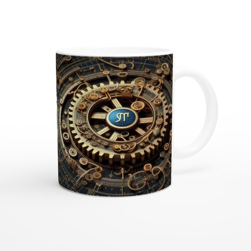 Başak Burcu Baskılı Kahve Kupası - Zamanın Çarkları Astroloji Mekanizması Vs4 - 3