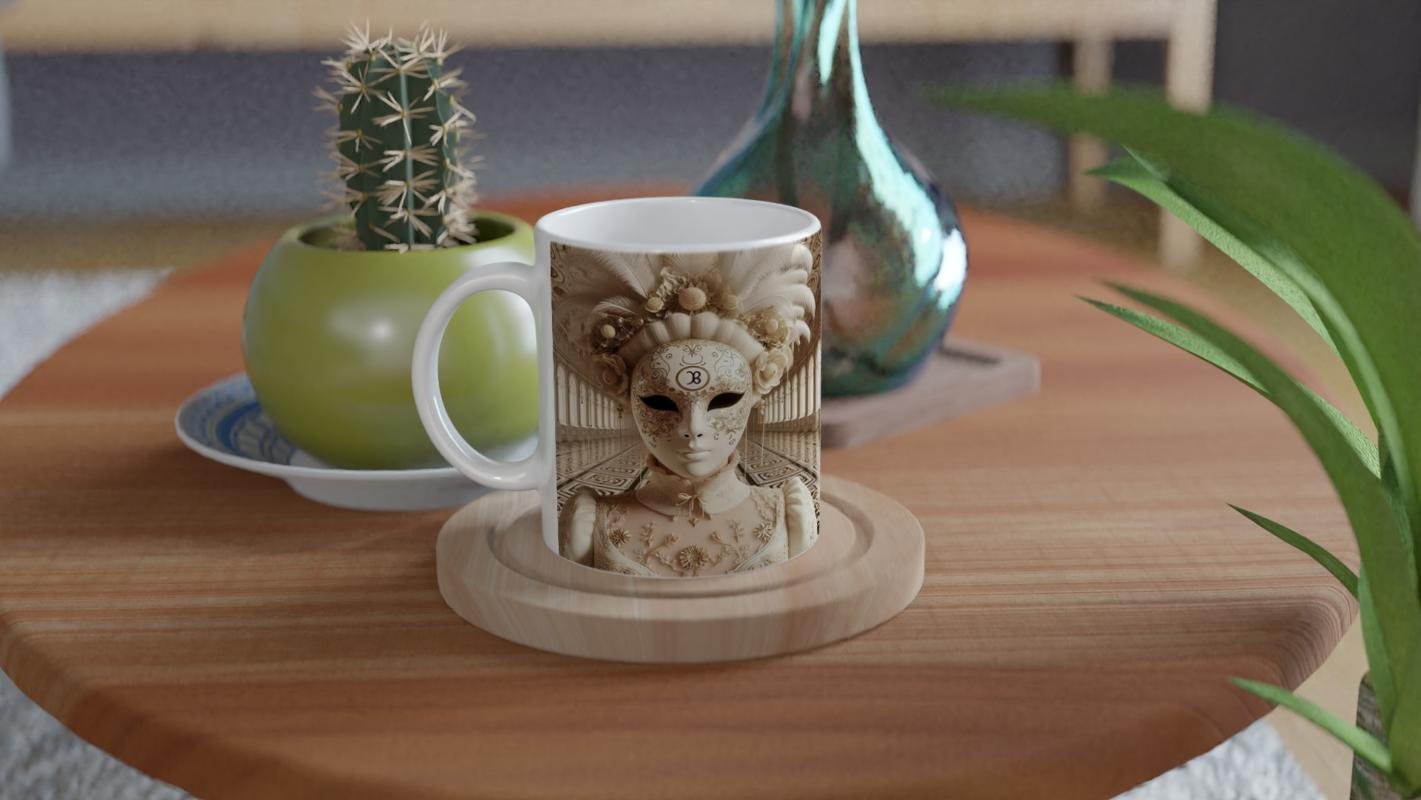 Başak Burcu Baskılı Kahve Kupası - Zodyak Maskeli Balo Vs2 - 4