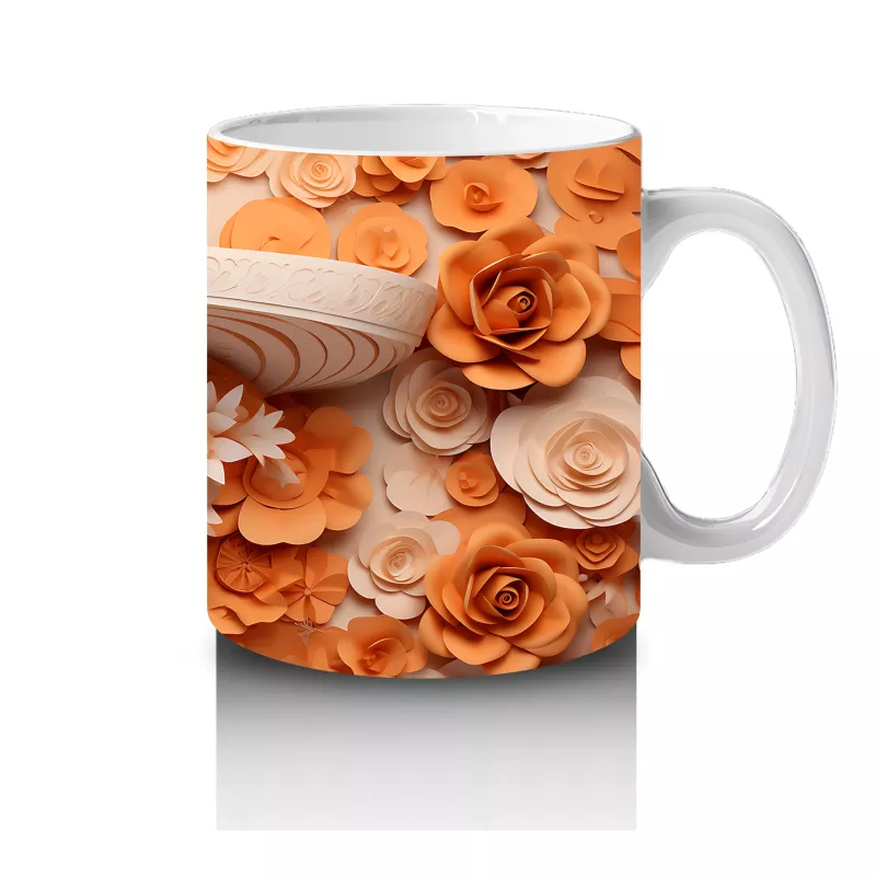 Bej ve Karamel Tonlarında Şapkalı Ruh – Hediyelik Kahve Kupası - 4