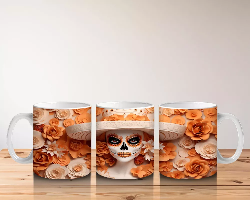 Bej ve Karamel Tonlarında Şapkalı Ruh – Hediyelik Kahve Kupası - 5