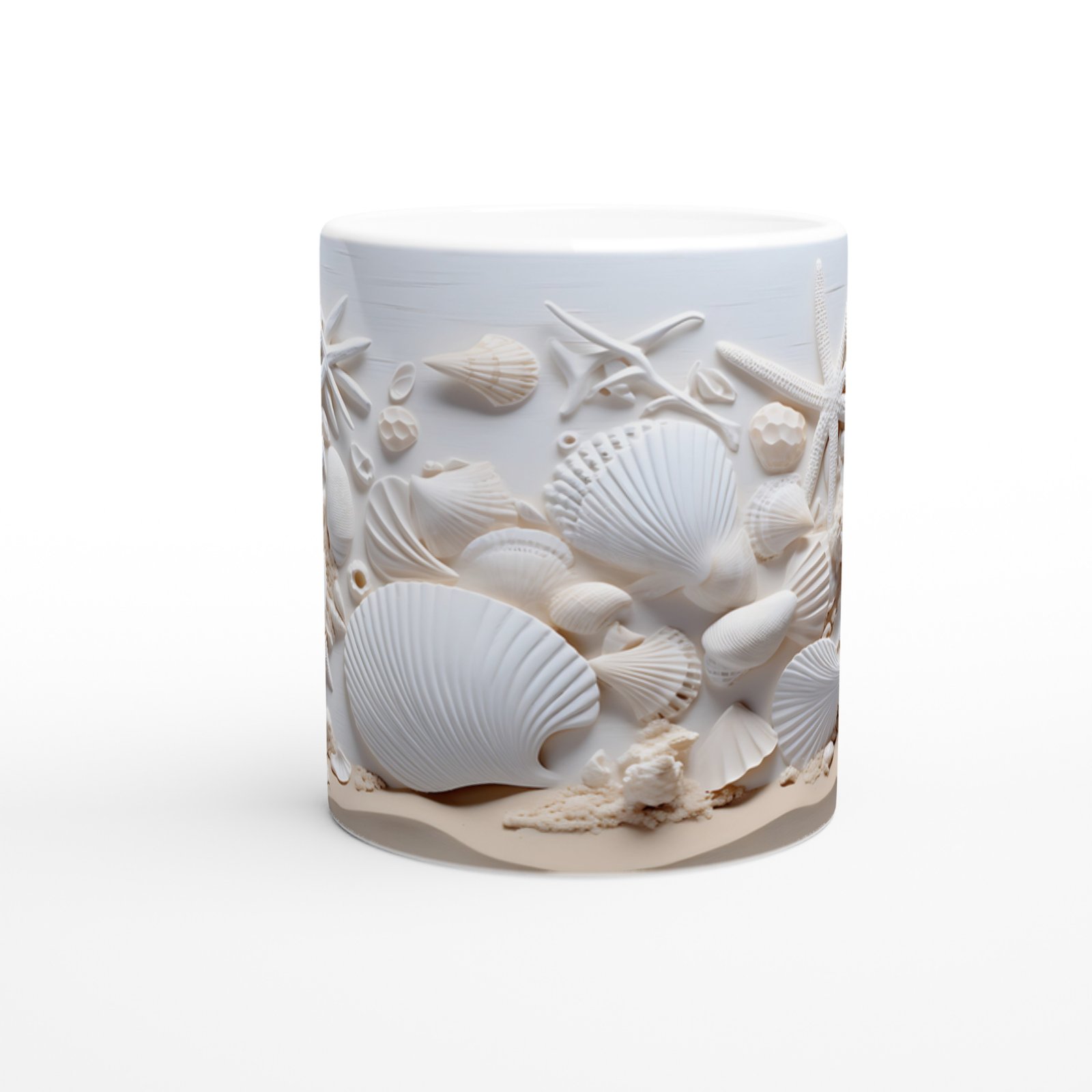 Beyaz Deniz Kabuğu Koleksiyonu Kupa Bardak