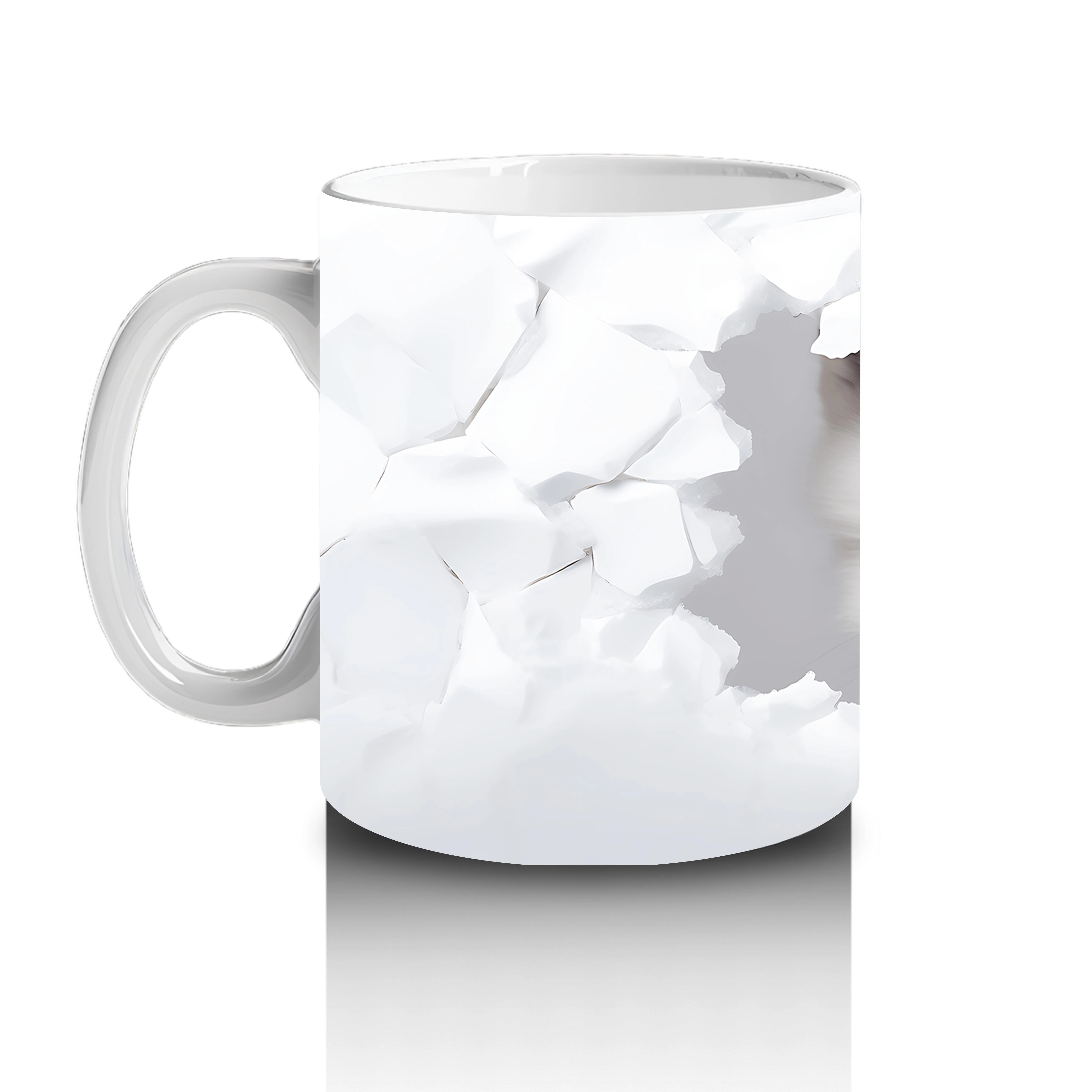 Beyaz Yapraklar Önünde Yavru Tilki– Baskılı Kahve Kupası - 2