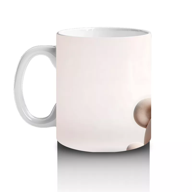 Beyaz Zemin Üzerinde Gözlüklü Ayıcık – Baskılı Kahve Kupası - 2