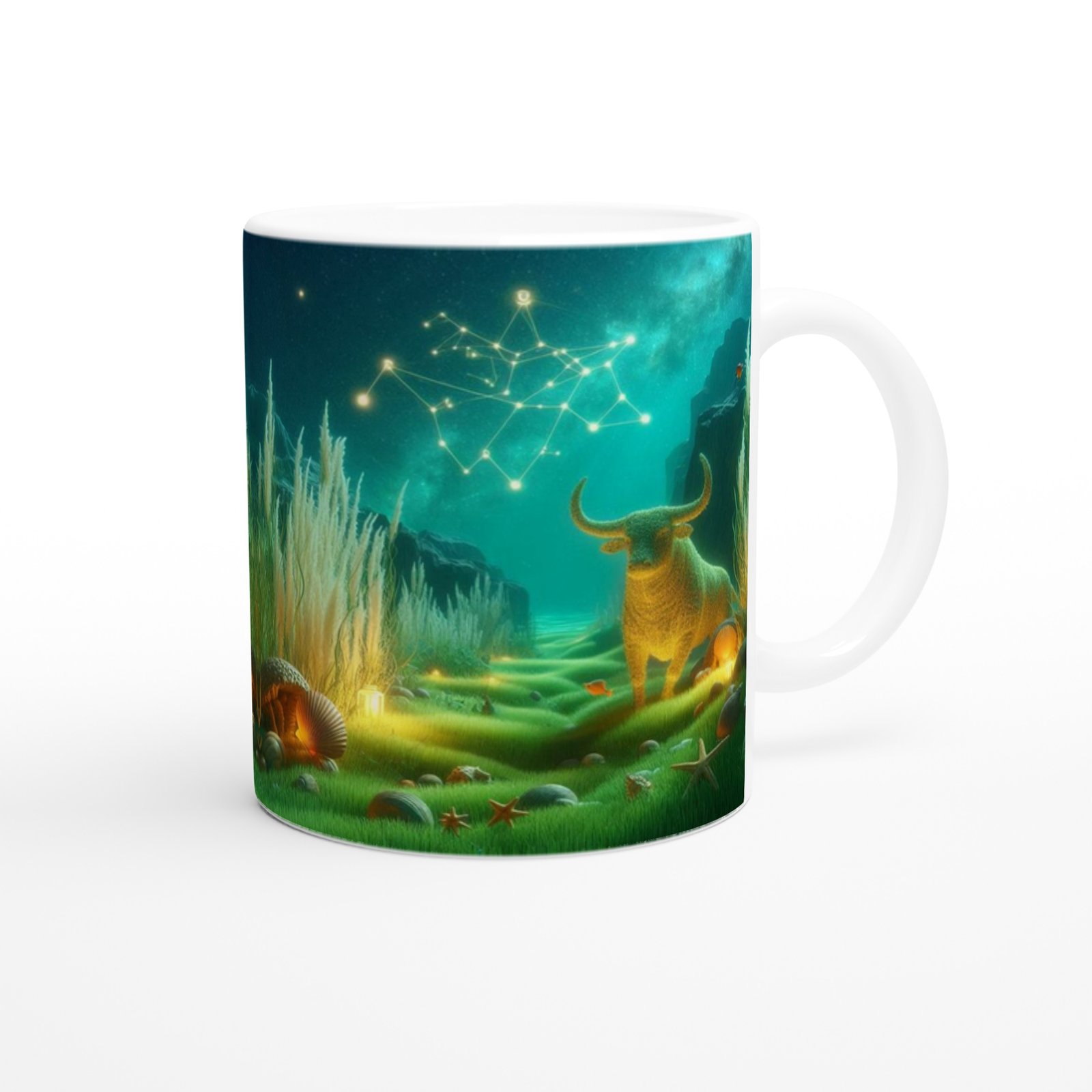 Boğa Burcu Baskılı Kahve Kupası - Astral Denizaltı Dünyası Vs1 - 3