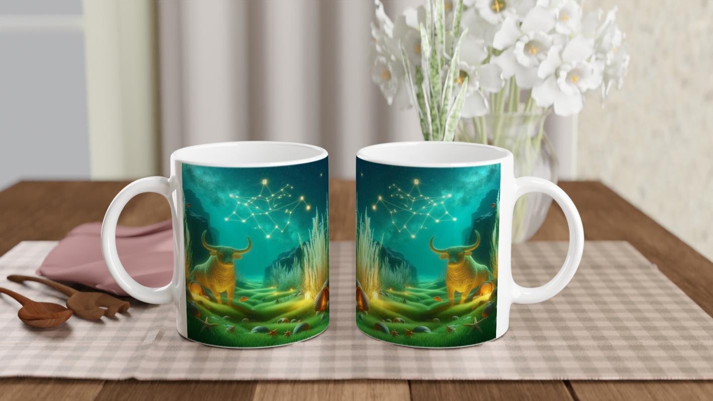 Boğa Burcu Baskılı Kahve Kupası - Astral Denizaltı Dünyası Vs1 - 5