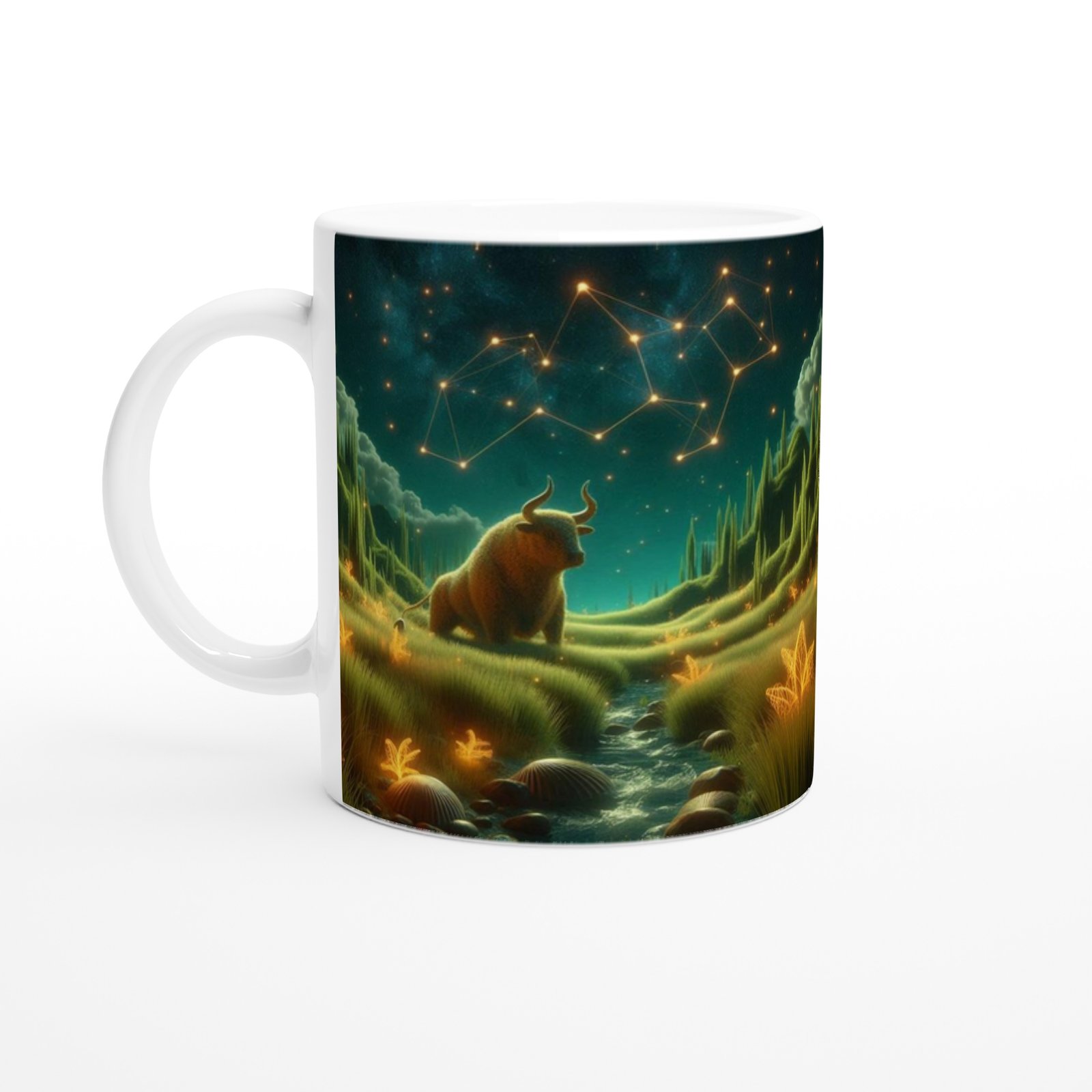 Boğa Burcu Baskılı Kahve Kupası - Astral Denizaltı Dünyası Vs2