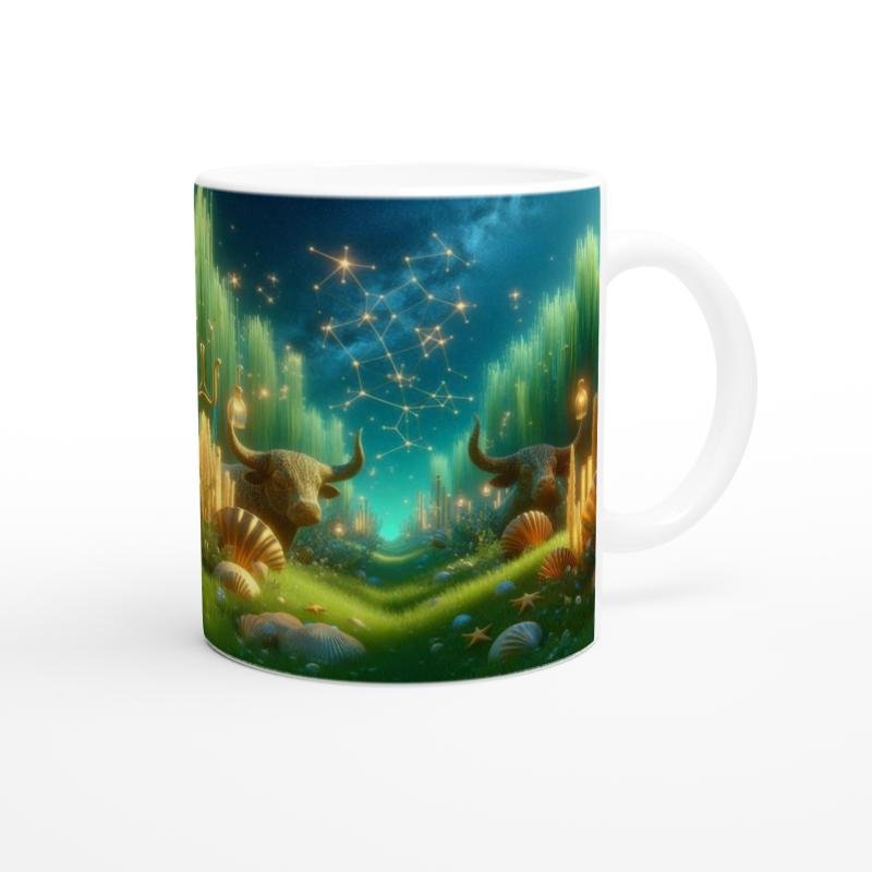 Boğa Burcu Baskılı Kahve Kupası - Astral Denizaltı Dünyası Vs3 - 3