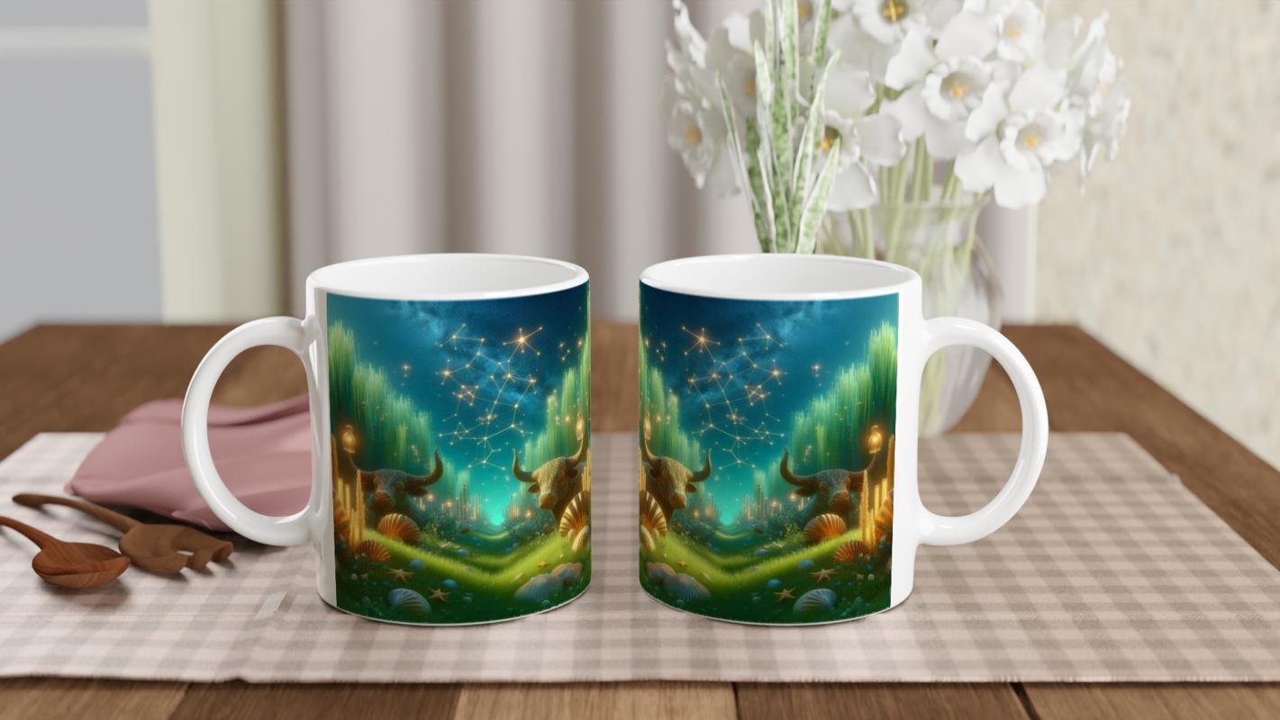 Boğa Burcu Baskılı Kahve Kupası - Astral Denizaltı Dünyası Vs3 - 5