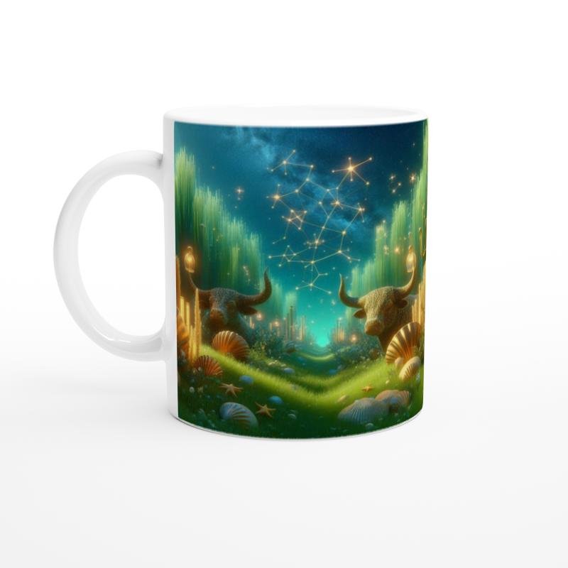 Boğa Burcu Baskılı Kahve Kupası - Astral Denizaltı Dünyası Vs3