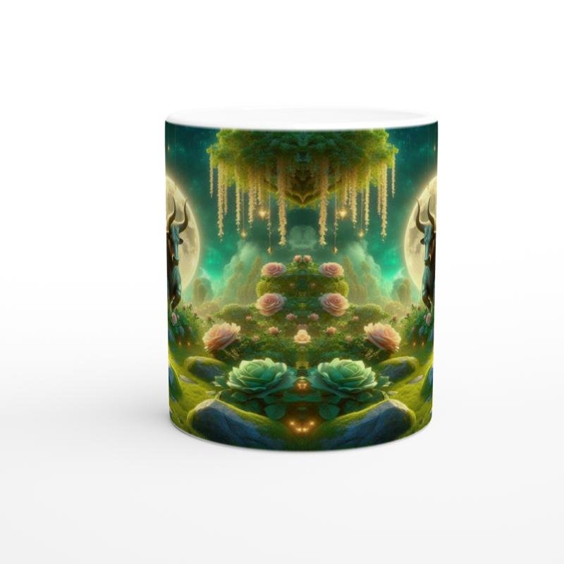 Boğa Burcu Baskılı Kahve Kupası - Ay ışığında Zodyak Bahçesi Vs1 - 2