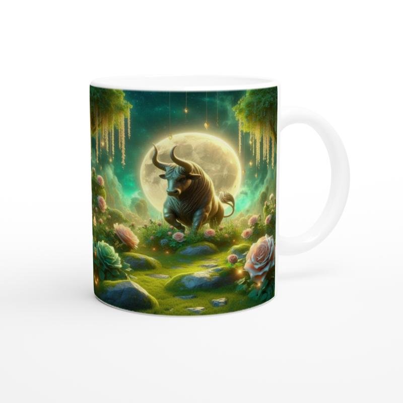 Boğa Burcu Baskılı Kahve Kupası - Ay ışığında Zodyak Bahçesi Vs1 - 3