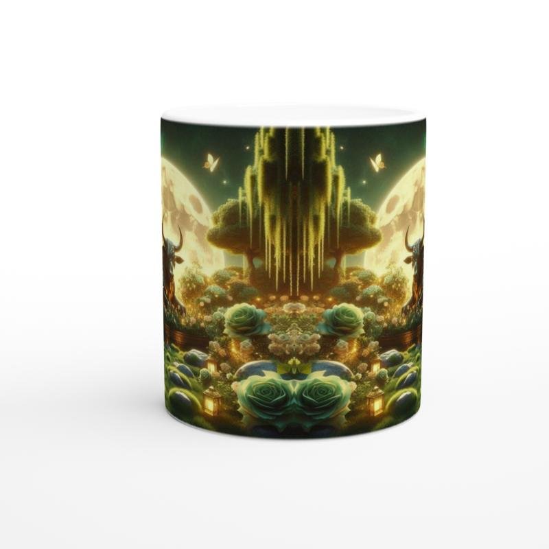 Boğa Burcu Baskılı Kahve Kupası - Ay ışığında Zodyak Bahçesi Vs4 - 2