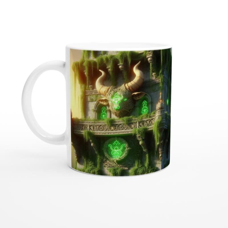 Boğa Burcu Baskılı Kahve Kupası - Burçlar Krallığı Şatosu Vs1