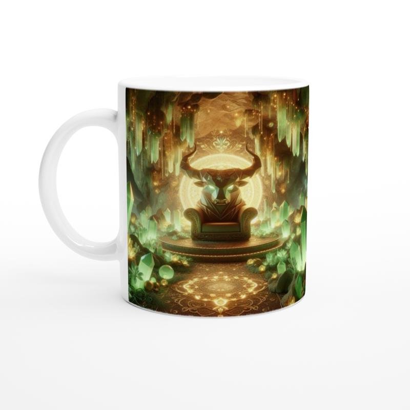 Boğa Burcu Baskılı Kahve Kupası - Büyülü Kristal Mağarası Temalı Vs2