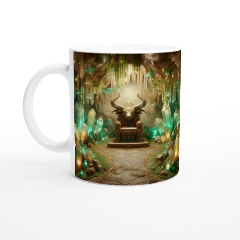 Boğa Burcu Baskılı Kahve Kupası - Büyülü Kristal Mağarası Temalı Vs2