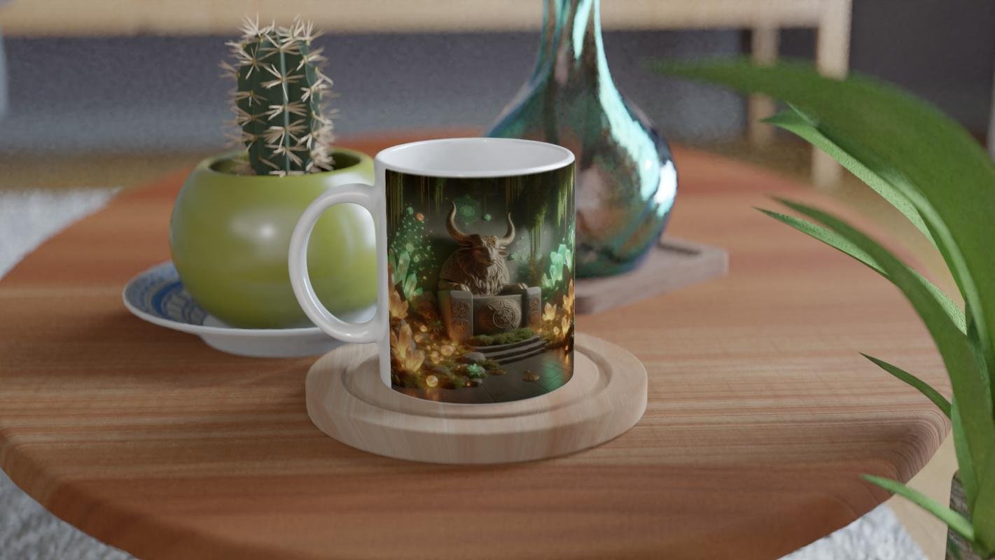 Boğa Burcu Baskılı Kahve Kupası - Büyülü Kristal Mağarası Temalı Vs3 - 4