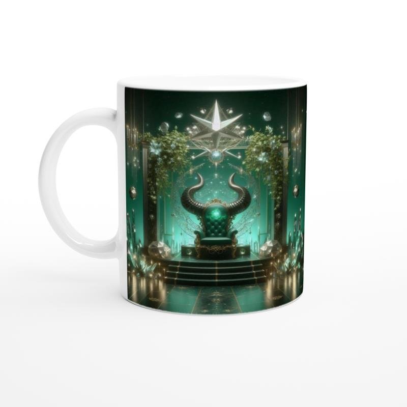 Boğa Burcu Baskılı Kahve Kupası - Galaktik Taht Odası Temalı Vs1