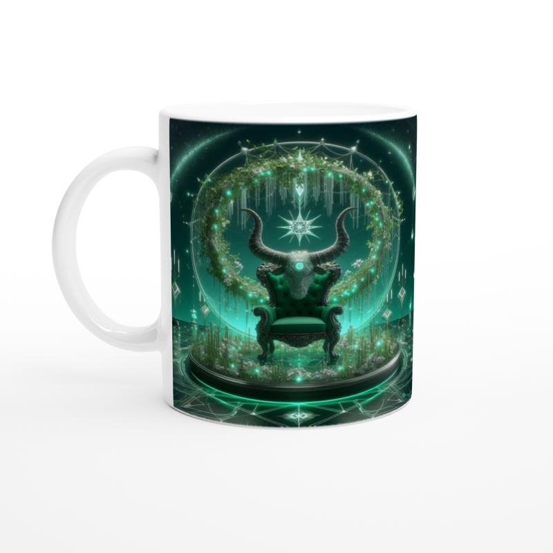 Boğa Burcu Baskılı Kahve Kupası - Galaktik Taht Odası Temalı Vs2