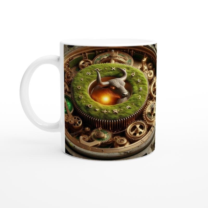 Boğa Burcu Baskılı Kahve Kupası - Zamanın Çarkları Astroloji Mekanizması Vs2