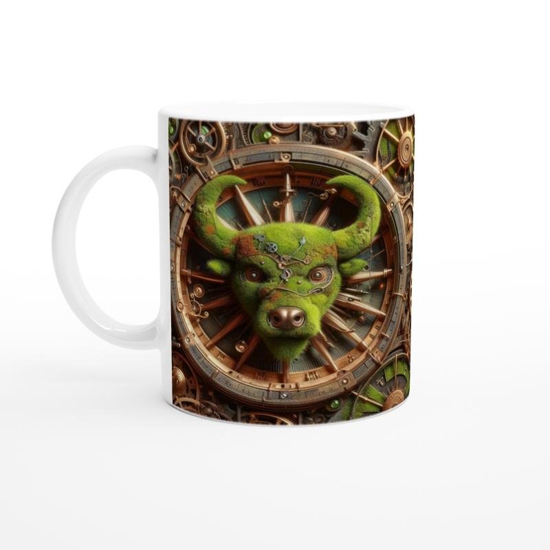 Boğa Burcu Baskılı Kahve Kupası - Zamanın Çarkları Astroloji Mekanizması Vs4