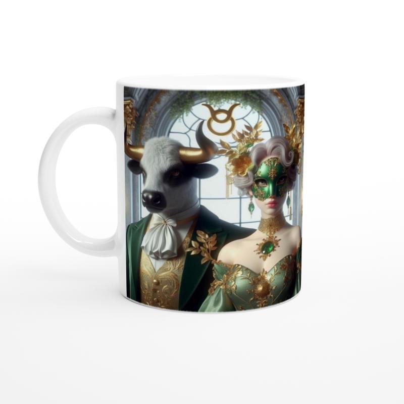 Boğa Burcu Baskılı Kahve Kupası - Zodyak Maskeli Balo Vs2