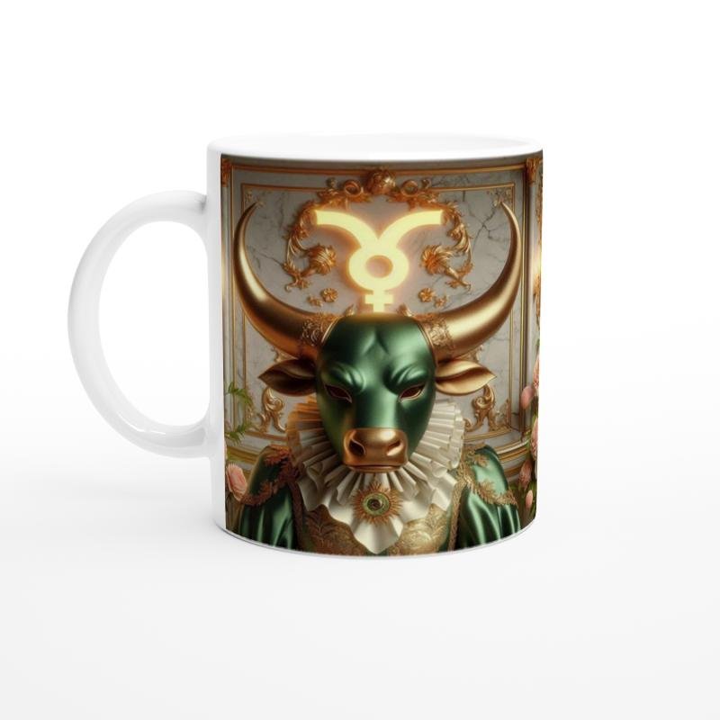 Boğa Burcu Baskılı Kahve Kupası - Zodyak Maskeli Balo Vs4