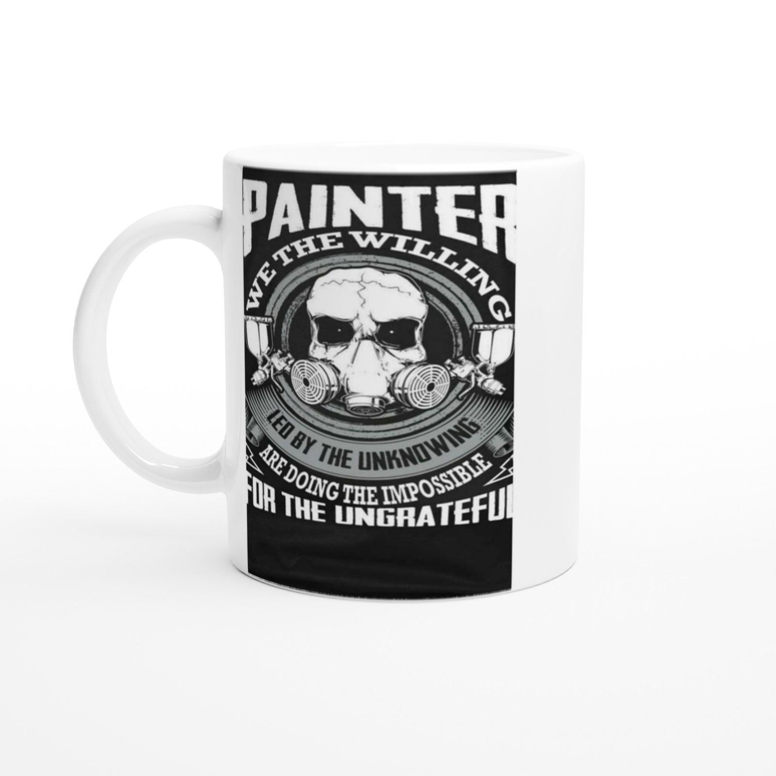 Boya Maskesi ve Kafatası Temalı Cesur Tasarım Kupa Bardak