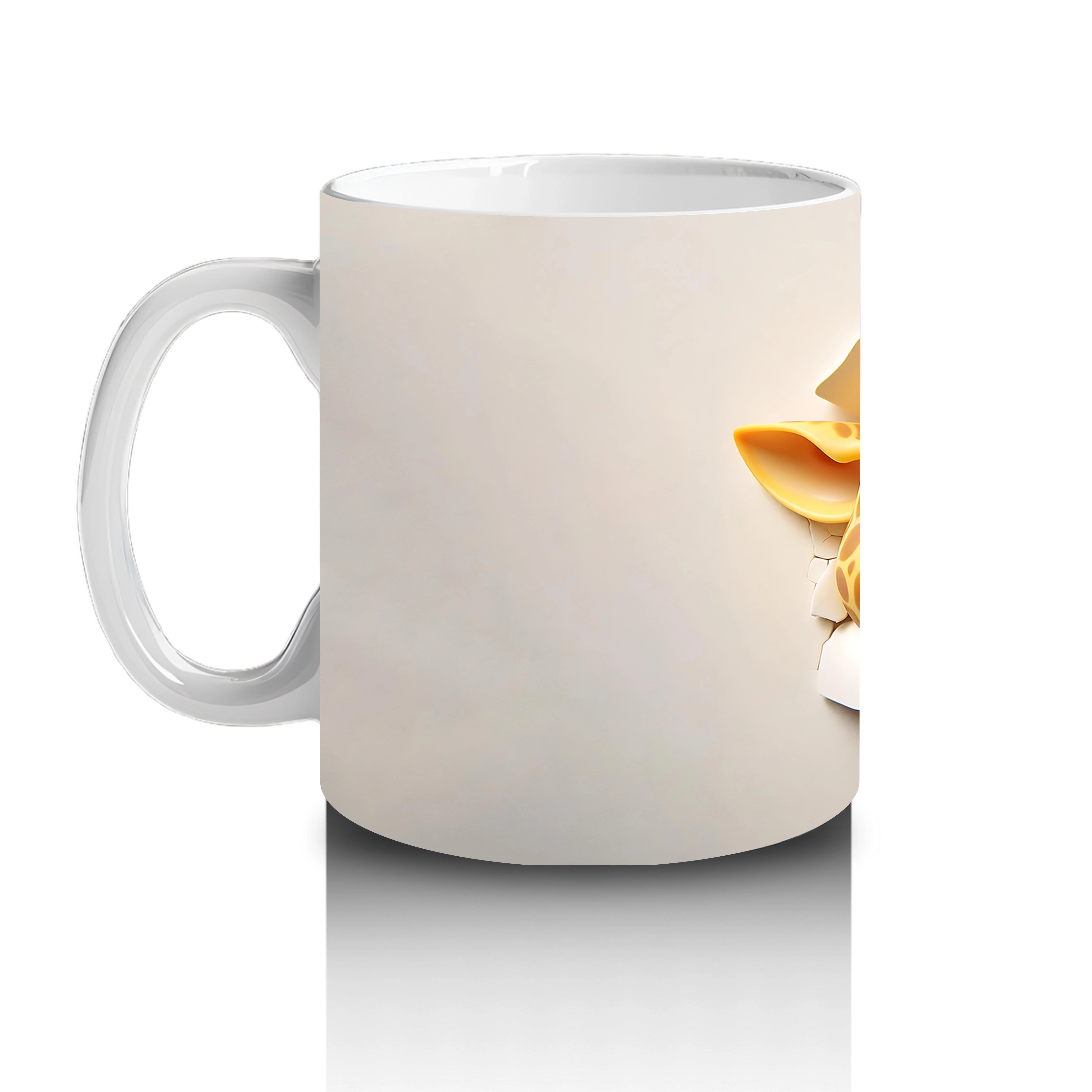 Boynuzlu Gözlüklü Sevimli Zürafa – Baskılı Kahve Kupası - 2