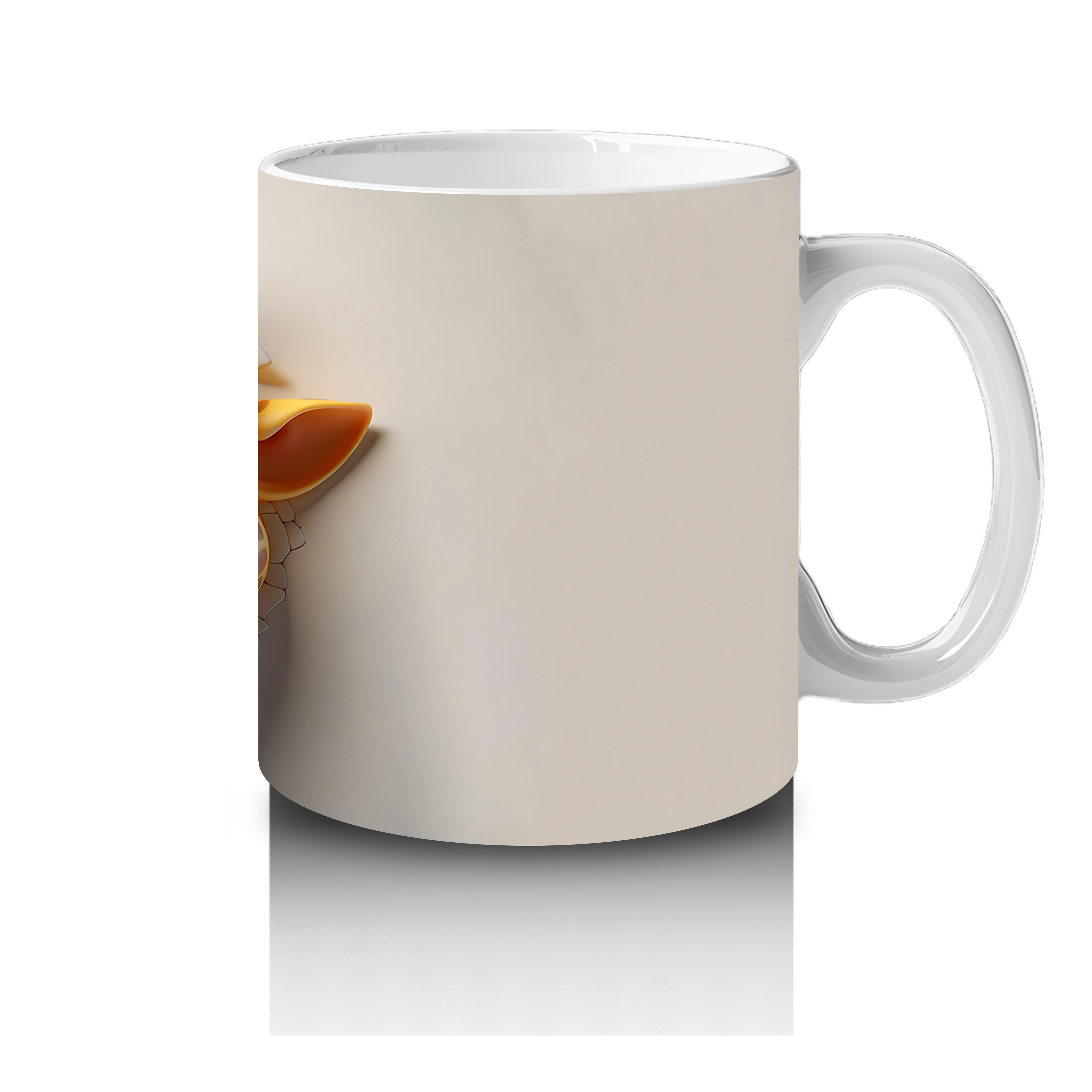 Boynuzlu Gözlüklü Sevimli Zürafa – Baskılı Kahve Kupası - 4