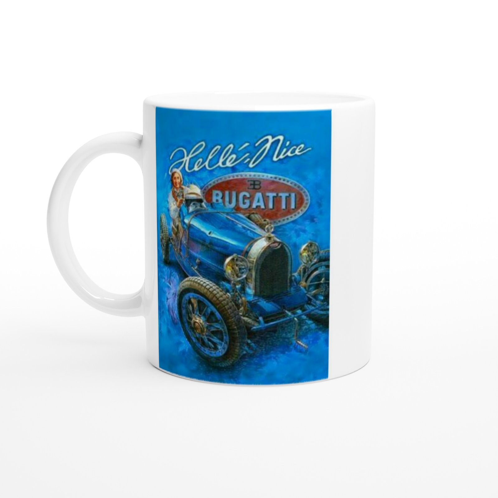 Bugatti Type 35 ve Helle Nice Temalı Retro Kupa Bardak