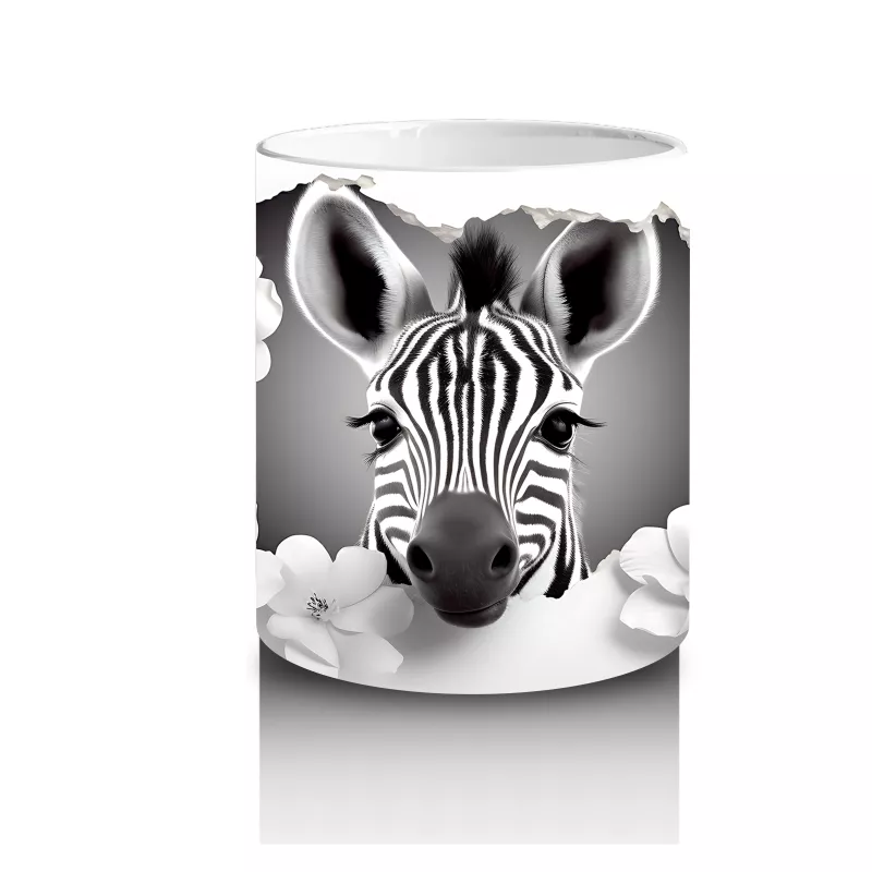 Bulutlar Arasında Sevimli Zebra – Baskılı Kahve Kupası - 3