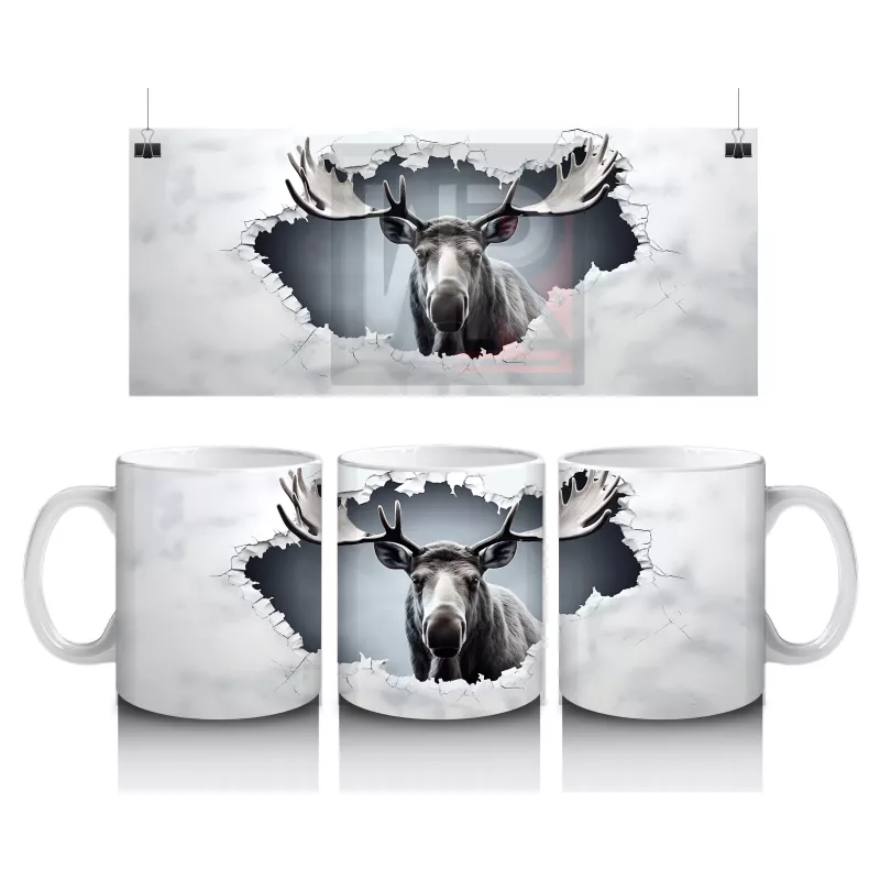 Bulutların Üzerinde Geyik Figürü – Baskılı Kupa