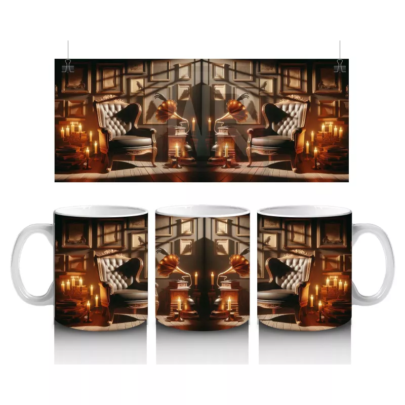 Büyü Kitabı Okuyan Fare Figürlü Tatlı Cadılar Bayramı Baskılı Kupa Bardak