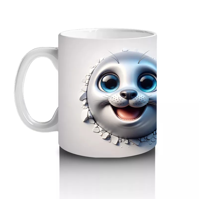 Büyük Gözlü Sevimli Deniz Canlısı İkilisi – Baskılı Kahve Kupası - 2