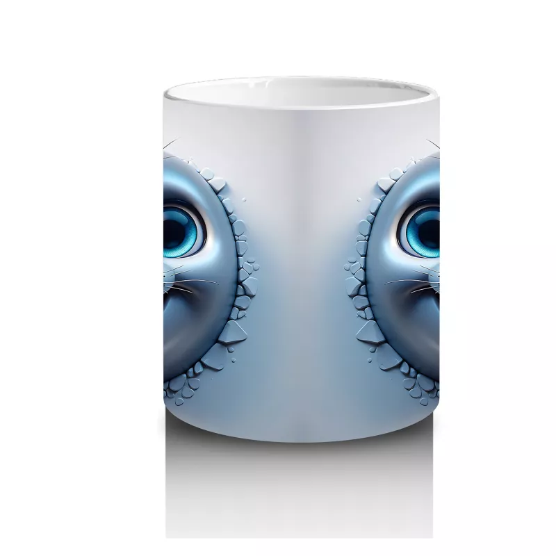 Büyük Gözlü Sevimli Deniz Canlısı İkilisi – Baskılı Kahve Kupası - 3