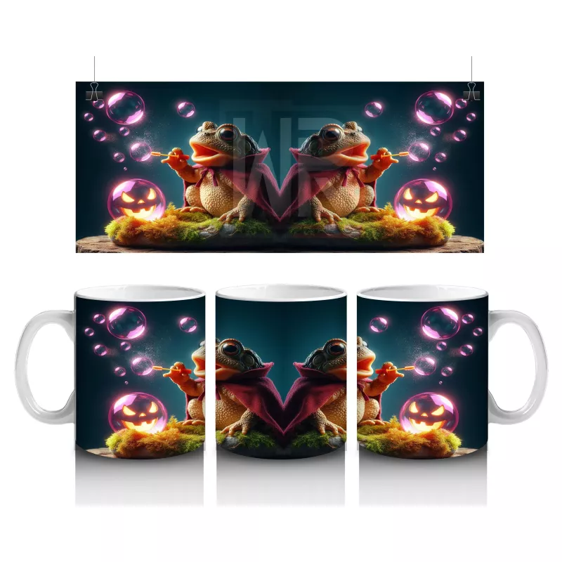 Büyülü İksir Şişeleriyle Sevimli Cadı Temalı Cadılar Bayramı Baskılı Kupa Bardak