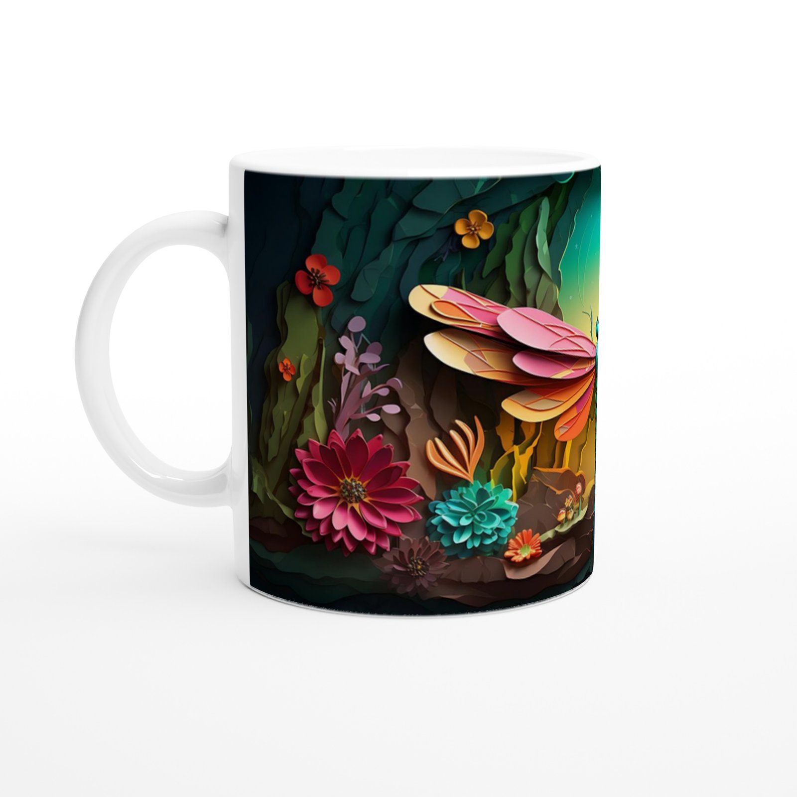 Büyülü Mağarada Uçan Yusufçuk Temalı Baskılı Kupa Bardak - 2