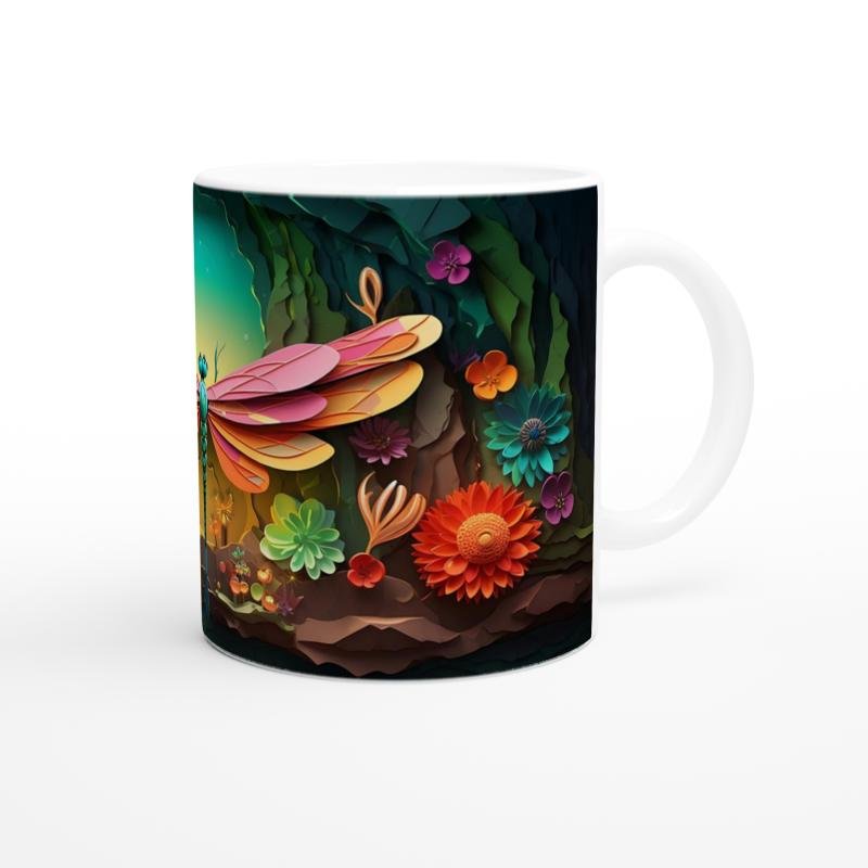 Büyülü Mağarada Uçan Yusufçuk Temalı Baskılı Kupa Bardak - 3