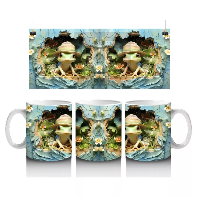 Büyülü Ormanda Aynalı Elf Karakterleri ve Masalsı Manzara - Baskılı kahve kupası