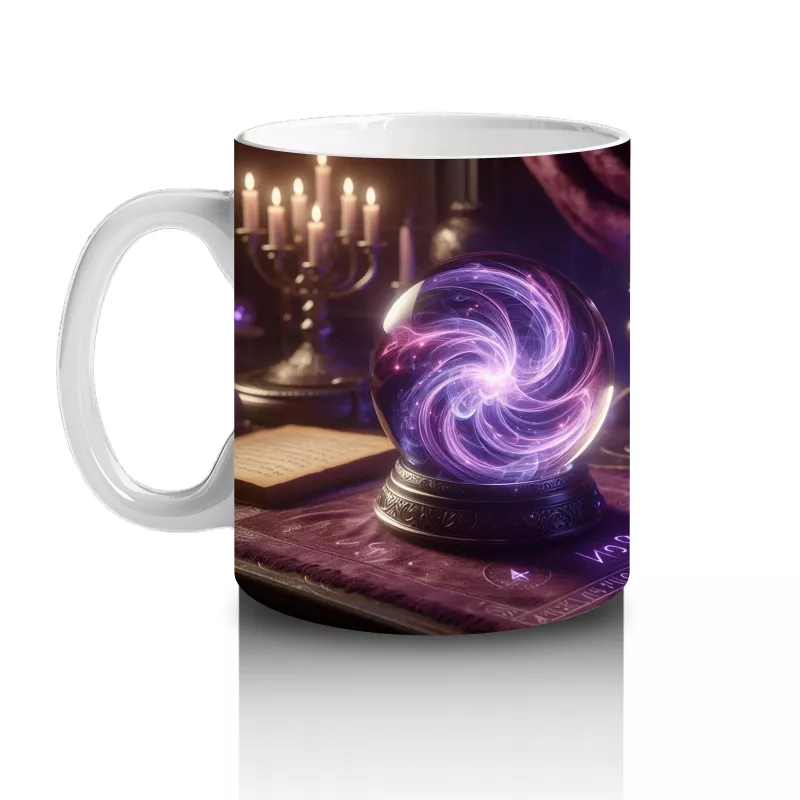 Cadı Kazanı ve Sihirli Küre Desenli Gotik Cadılar Bayramı Baskılı Kupa - 2