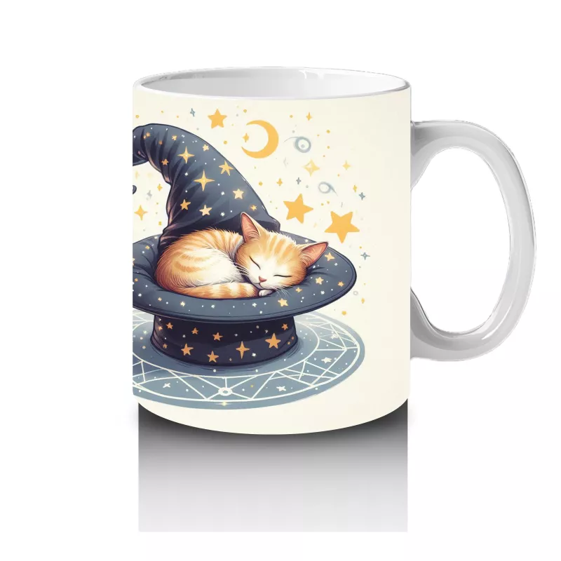 Cadı Şapkası ve Mum Işığı Figürlü Minimal Cadılar Bayramı Baskılı Kupa - 4