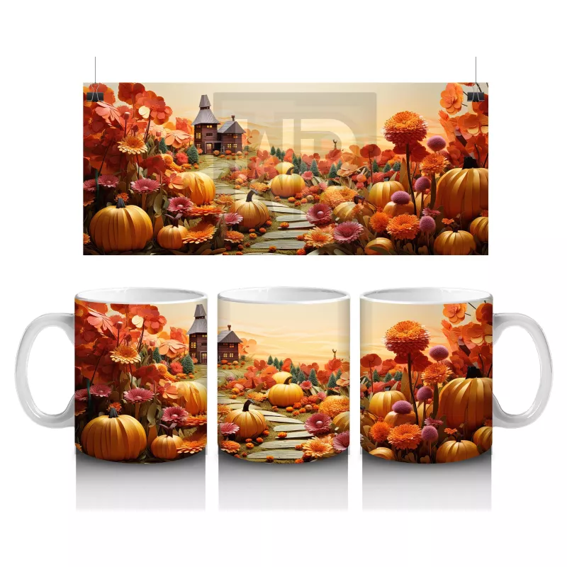 Cadılar Bayramı Kasabasında Gün Batımı – Hediyelik Kahve Kupası