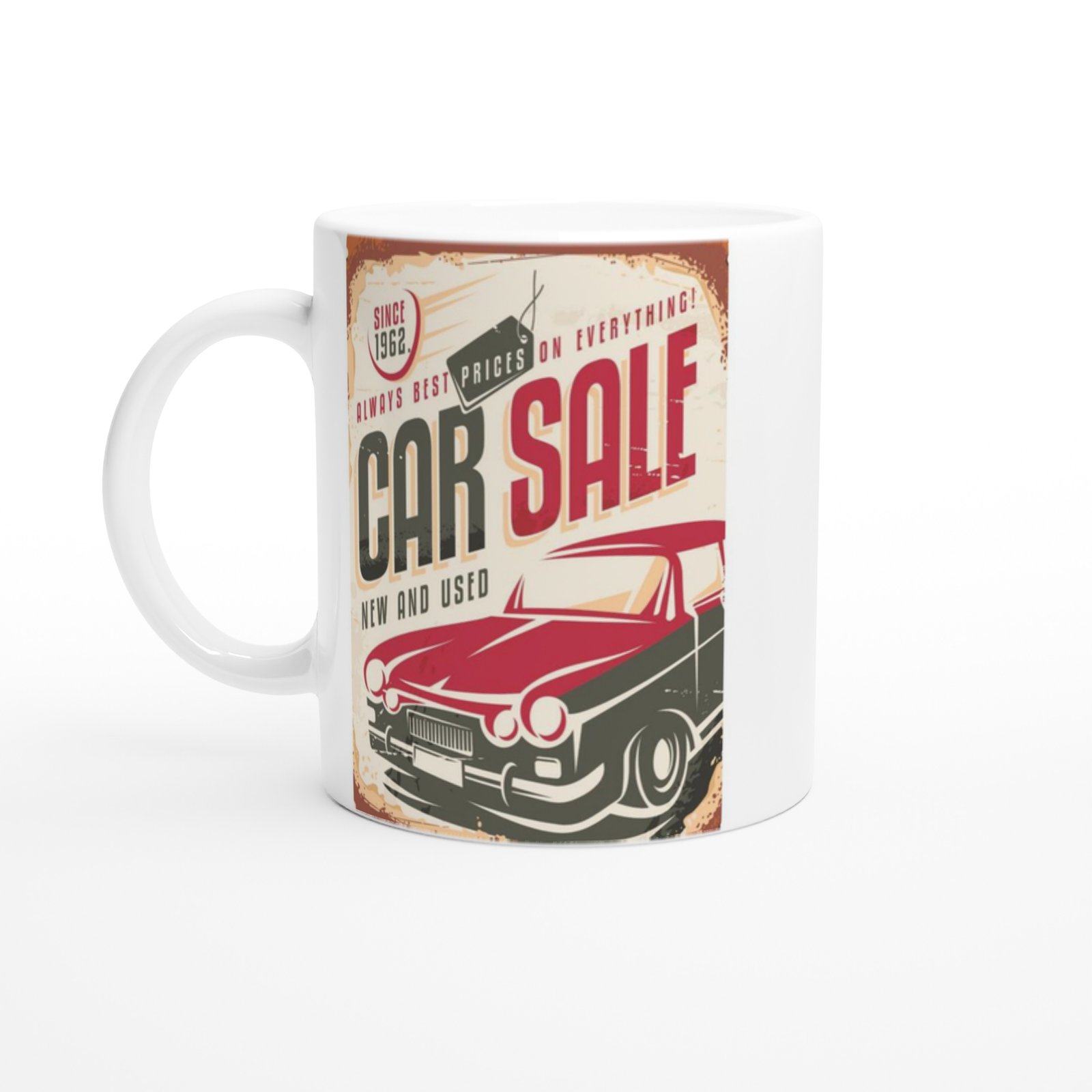 Car Sale 1962 Retro Araba Baskılı Kupa Bardak