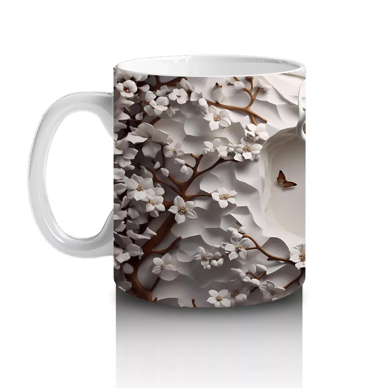 Çatlak Duvar Arasında Bronz Renkli Geyik – Baskılı Kahve Kupası - 2